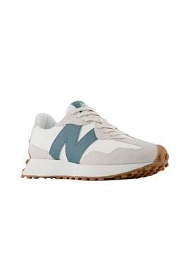 Sneakers New Balance 327 bianche e verdi per donna.