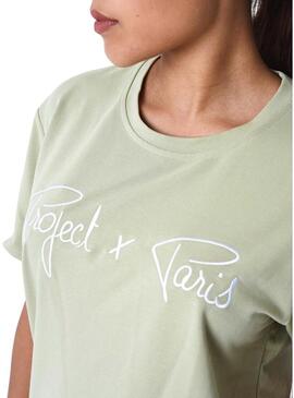 Maglietta Project x Paris Embrodery Verde per Uomo e Donna