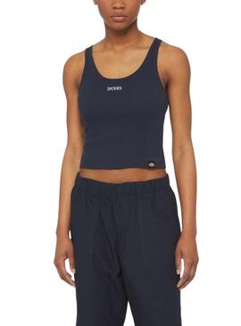 Top Corto Dickies Yorktown Blu Navy Per Donna