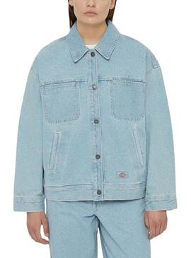 Giacca Dickies Herndon Jacket Denim Blu per Donna