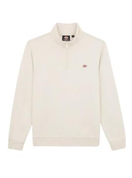 Felpa Dickies Oakport Quarter Zip Beige per Uomo