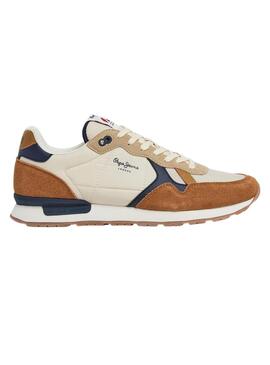 Scarpe Pepe Jeans Brit Mix Marrone per uomo