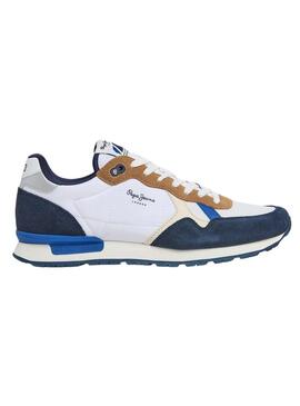 Scarpe da ginnastica Pepe Jeans Brit Mix Marino per uomo.