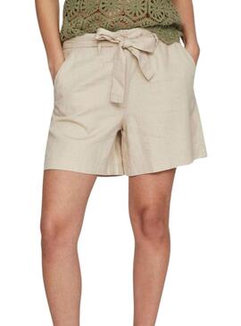 Shorts Vila Jolanda Beige per Donna