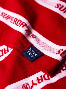 T-Shirt Superdry Cote Stripe Rosso Donna