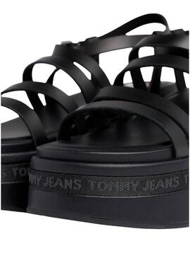 Zeppe nere con cinturino Tommy Jeans per donna.