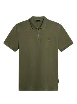 Maglia a polo Napapijri Elbas verde per uomo.