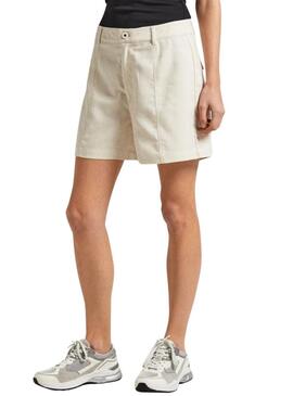 Pantaloncini corti Pepe Jeans Tilly Beige per donna