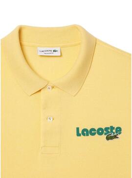 Maglietta polo Lacoste retrò gialla per uomo