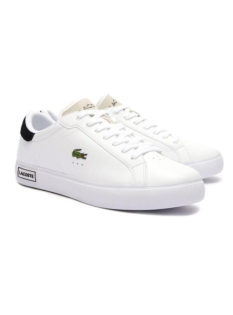 Scarpe Lacoste Powercourt in pelle bianca da uomo