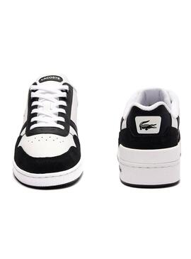 Scarpe Lacoste T-Clip in pelle bianca e nera da uomo