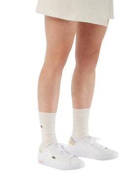 Sneakers Lacoste Powercourt Bianco Beige Donna