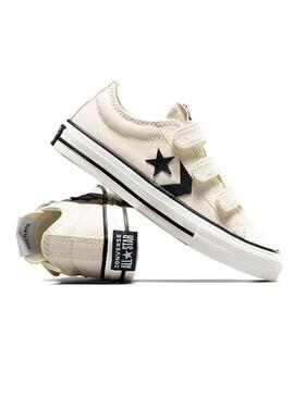 Sneakers Star Player Easy-On beige per bambini.