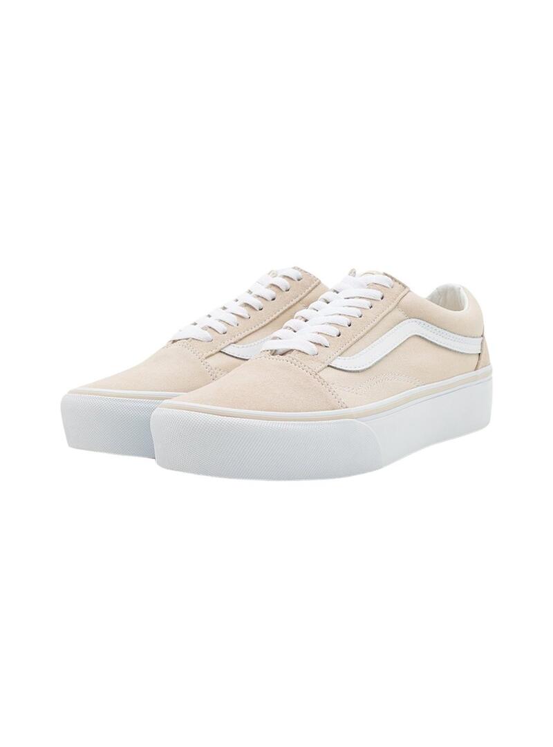 Scarpe da ginnastica Vans Old Skool beige per donna