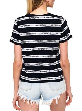 T-Shirt Superdry Cote Stripe Blu Navy