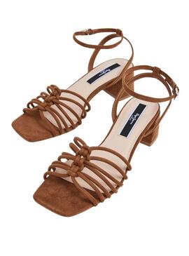 Sandali Pepe Jeans Zoe in marrone per donna.