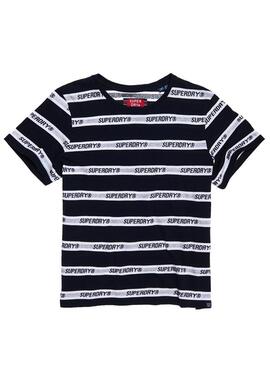 T-Shirt Superdry Cote Stripe Blu Navy