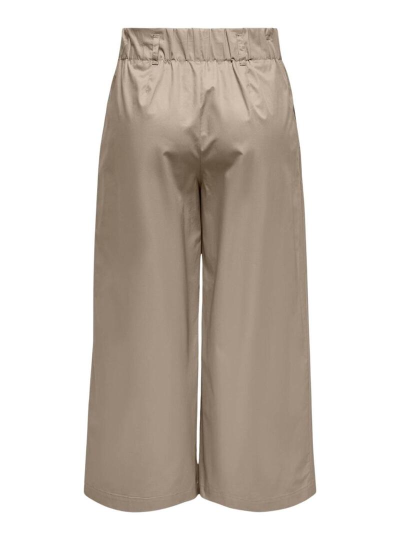 Pantaloni ONLY Zora Coulotte color tostato per donna