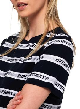 T-Shirt Superdry Cote Stripe Blu Navy