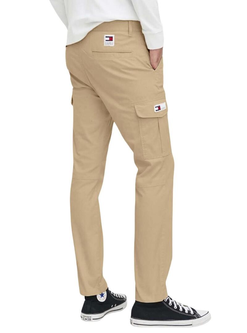 Pantaloni Tommy Jeans Austin Cargo Beige per Uomo