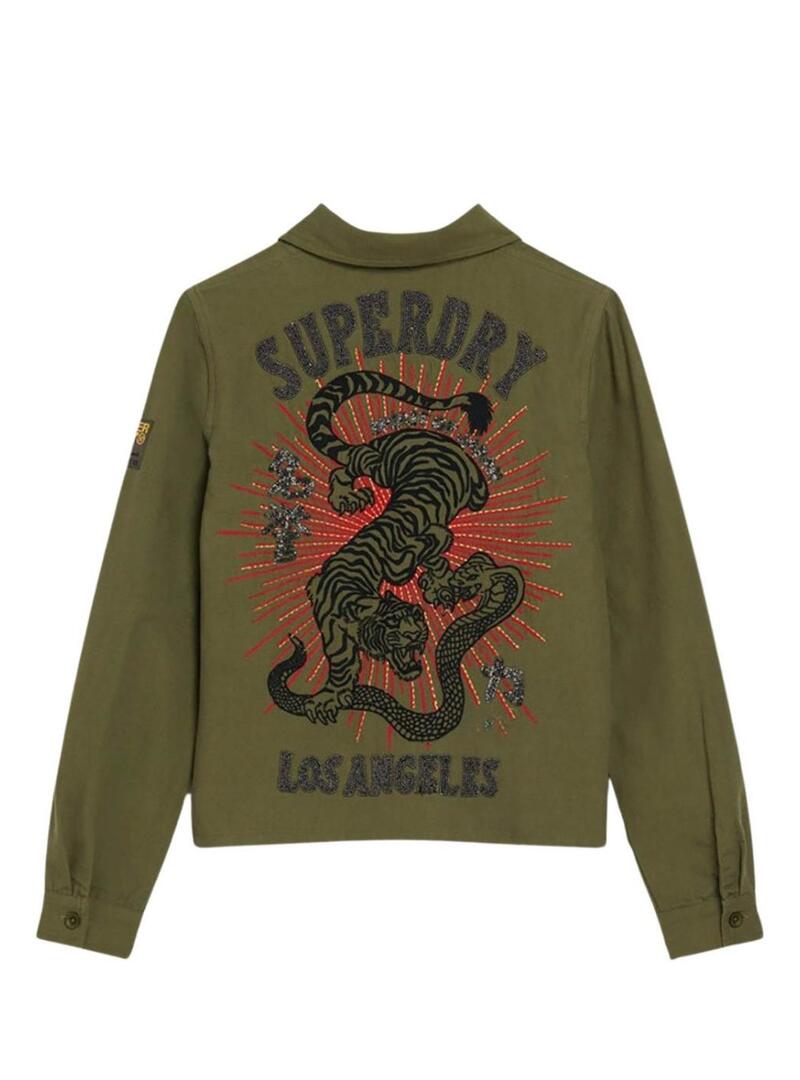 Giacca Superdry Embellished Military verde donna