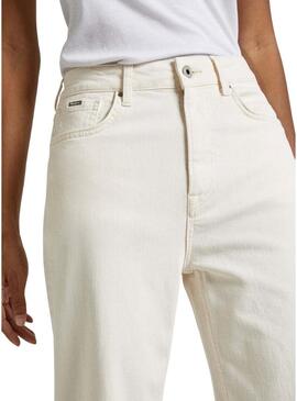 Pantaloni in denim a gamba larga Pepe Jeans bianchi da donna