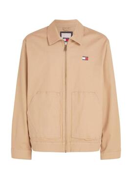 Giacca Tommy Jeans Reg Cotton Beige per uomo