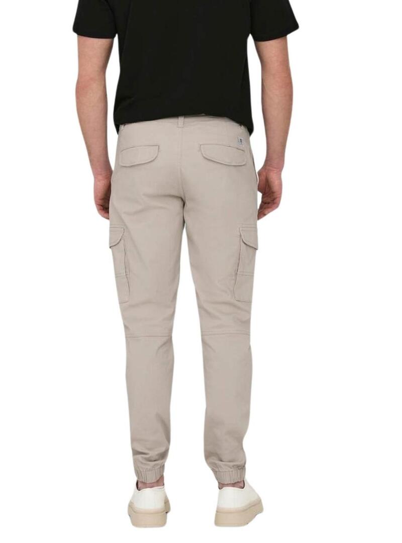 Pantaloni Only and Sons Carter beige per uomo.