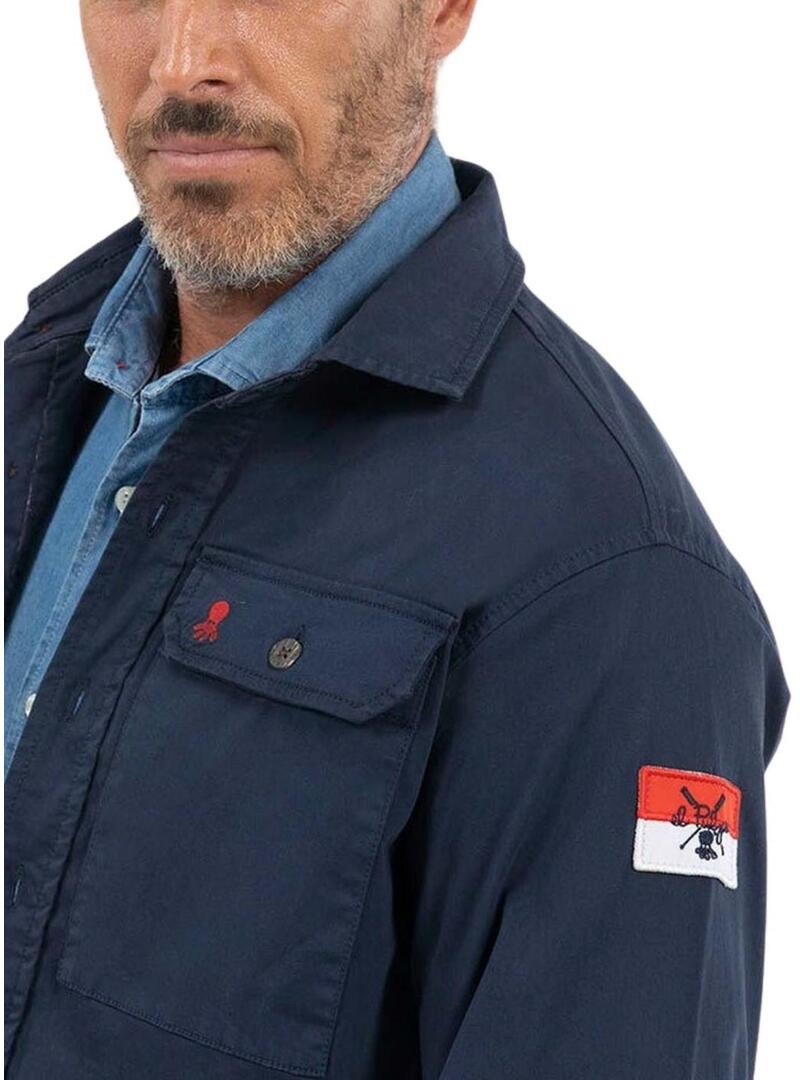 Camicia sovraimposta El Pulpo Two Pockets Marina per uomo