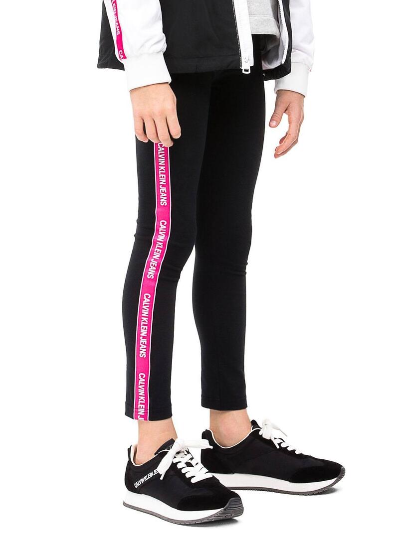 Legging Calvin Klein Logo Tape Black Bambina