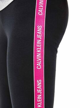 Legging Calvin Klein Logo Tape Black Bambina