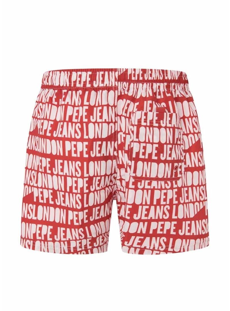 Costume da bagno Pepe Jeans AO Logo Rosso per uomo