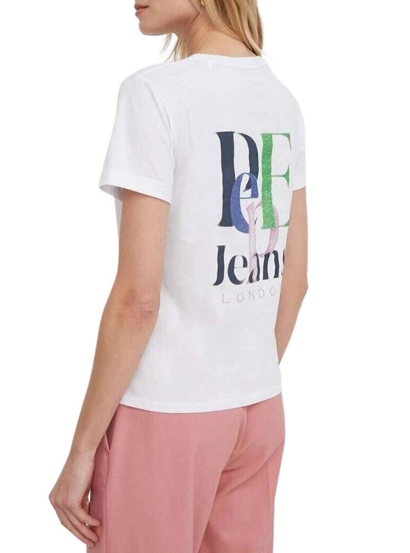 Maglietta Pepe Jeans Jazzy Bianca per Donna
