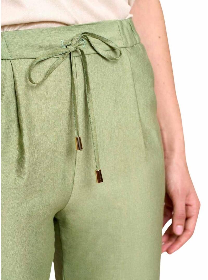 Pantalone Naf Naf Marbel Verde per Donna