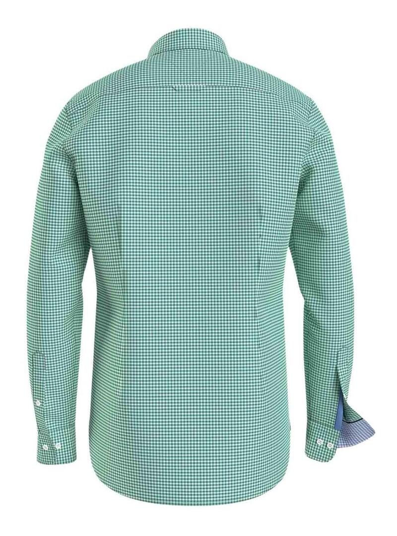 Camicia Tommy Hilfiger Flex Testurizzata Verde per Uomo