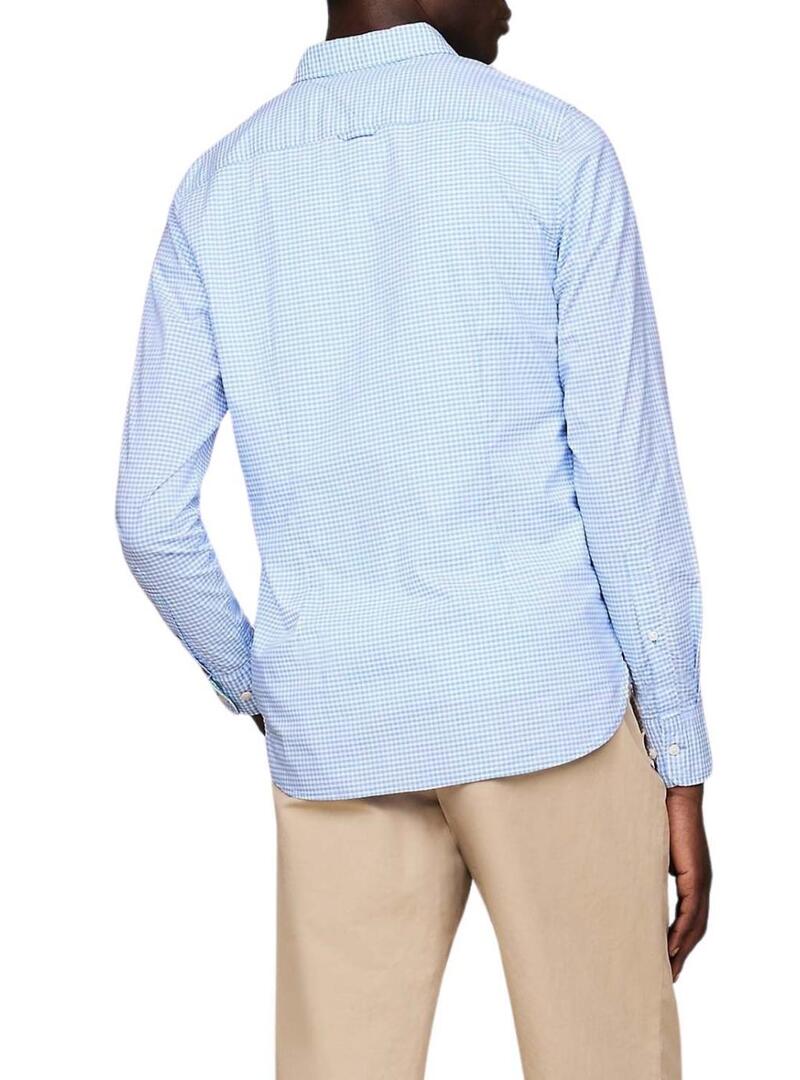 Camicia Tommy Hilfiger Flex Testurizzata Blu per Uomo