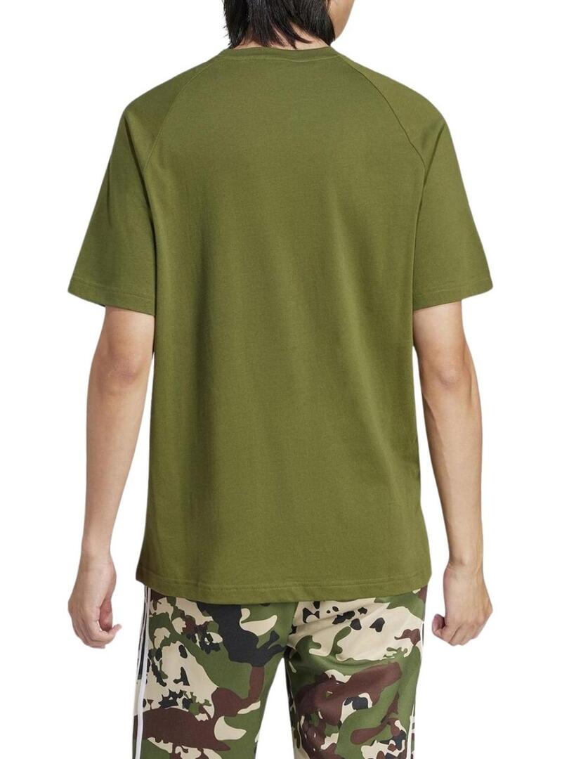 Maglietta Adidas Camo Tongue Verde per Uomo