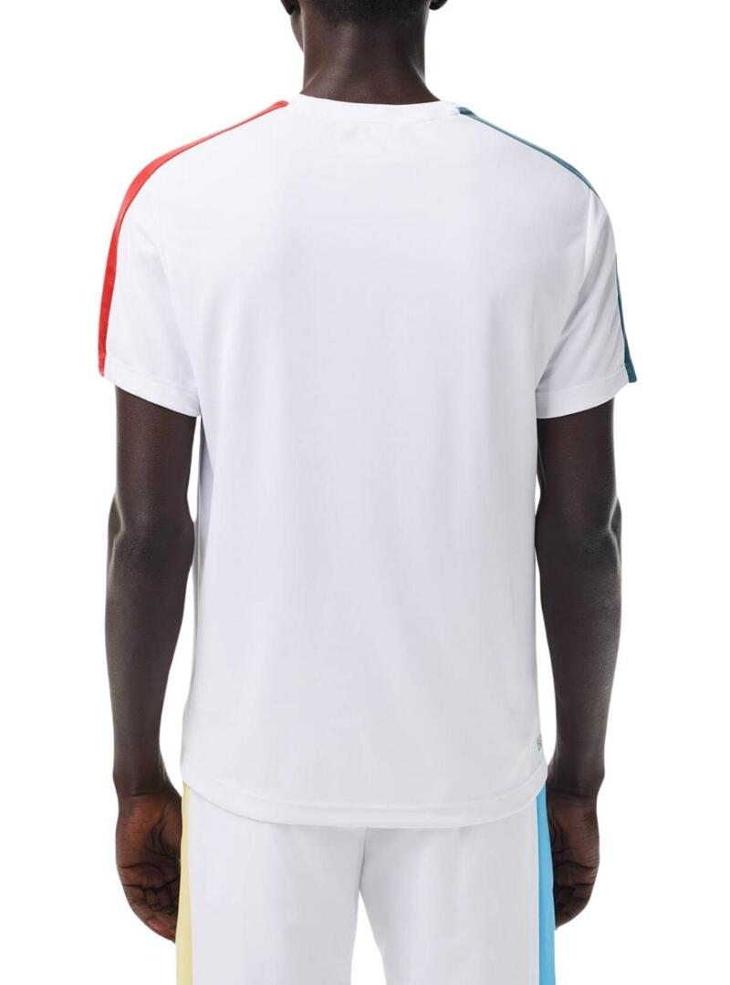 Maglietta Lacoste Tennis Colorblock Bianca per Uomo