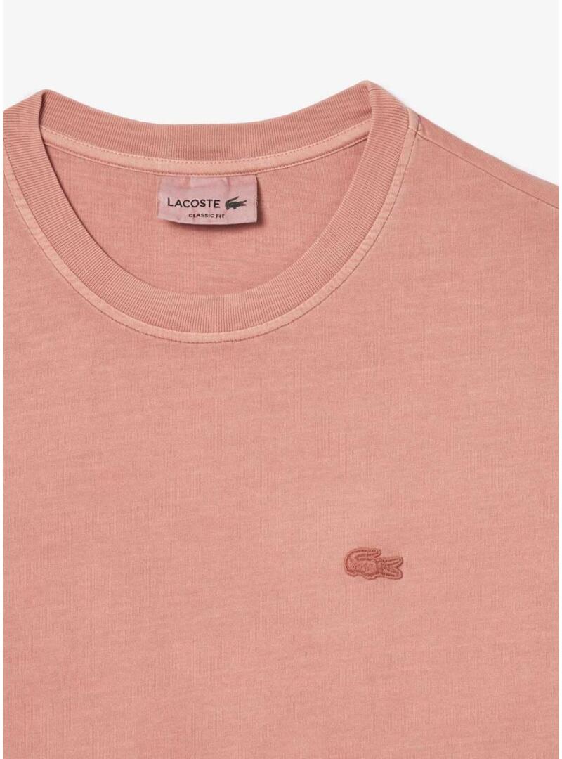 Maglietta Lacoste Dyed Rosa per Donna e Uomo