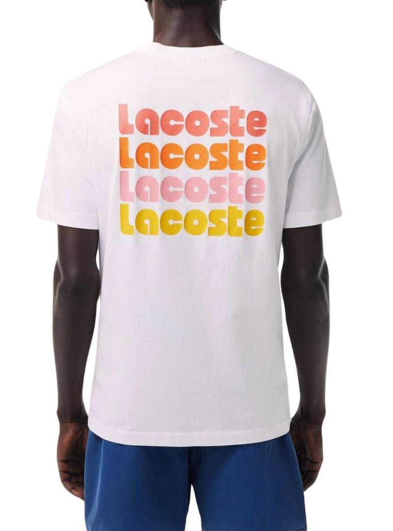 Maglietta Lacoste Retro Loose Bianca per Uomo