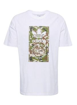 Maglietta Adidas Camo Tongue Bianca per uomo