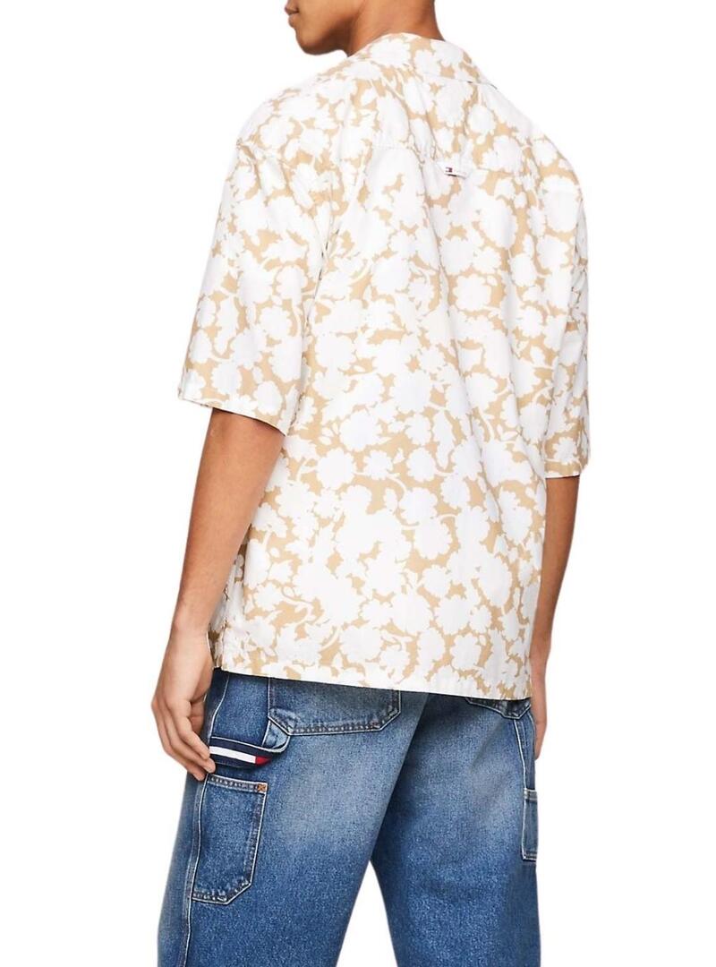 Camicia Tommy Jeans Relaxed Floral Aop Beige per Uomo