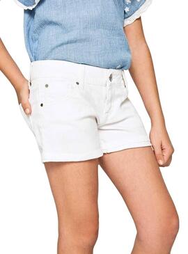 Short Pepe Jeans Foxtail  White per Bambinas
