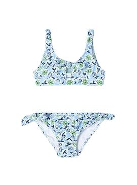 Bikini Mayoral stampato blu per ragazza.