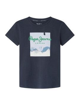 Maglietta Pepe Jeans Refer Blu scuro per bambino