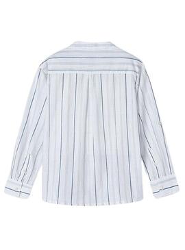 Camicia Mayoral collo Mao a righe bianche per bambino.
