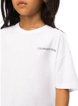 T-Shirt Calvin Klein White Chest per Bambina