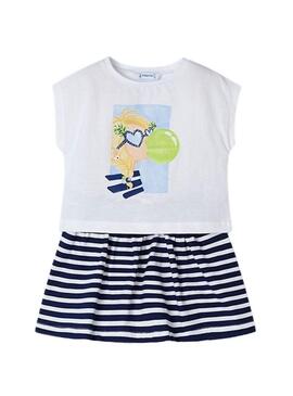 Set Mayoral 2 Pezzi Gonna a Righe per Bambina