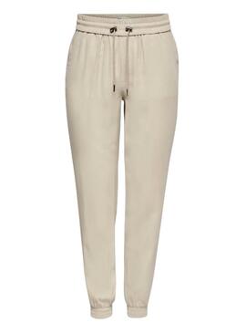 Pantaloni Only Kelda Beige per Donna