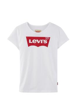 T- Shirt Levis Kids Bat Bianco